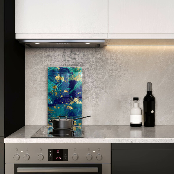 Osłona ściany przy kuchence gazowej Abstrakcja ze złotem