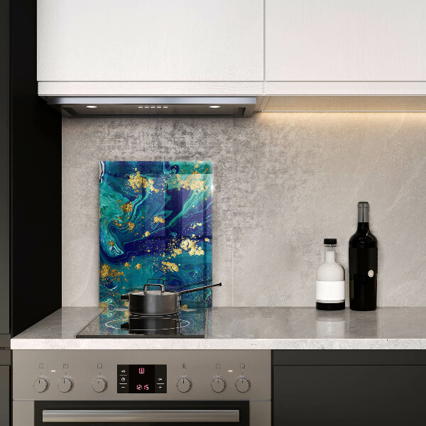 Osłona ściany przy kuchence gazowej Abstrakcja ze złotem