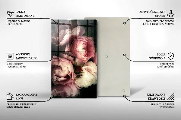 Osłona ściany przy kuchence gazowej Kwiaty piwonii