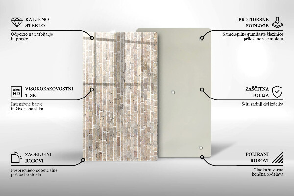 Osłona ściany przy kuchence gazowej Ściana jasne cegły