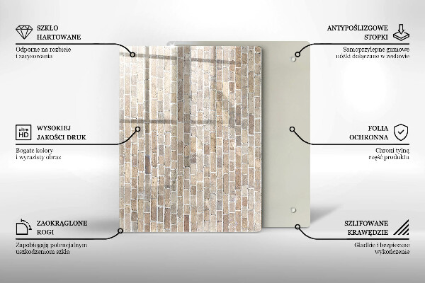 Osłona ściany przy kuchence gazowej Ściana jasne cegły