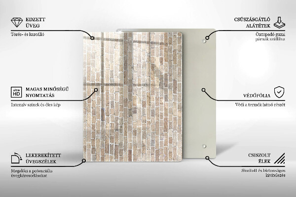 Osłona ściany przy kuchence gazowej Ściana jasne cegły