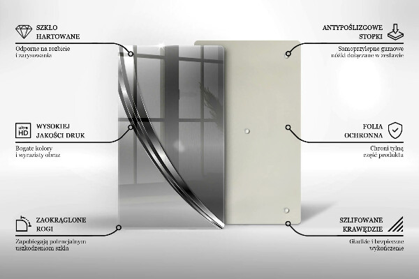Osłona ściany przy kuchence gazowej Metalowa abstrakcja