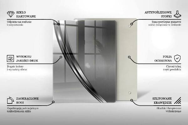 Osłona ściany przy kuchence gazowej Metalowa abstrakcja