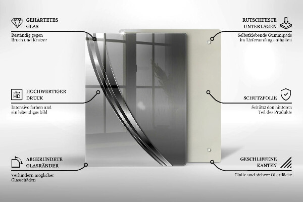 Osłona ściany przy kuchence gazowej Metalowa abstrakcja