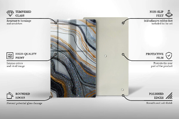 Osłona ściany przy kuchence gazowej skała ze złotem