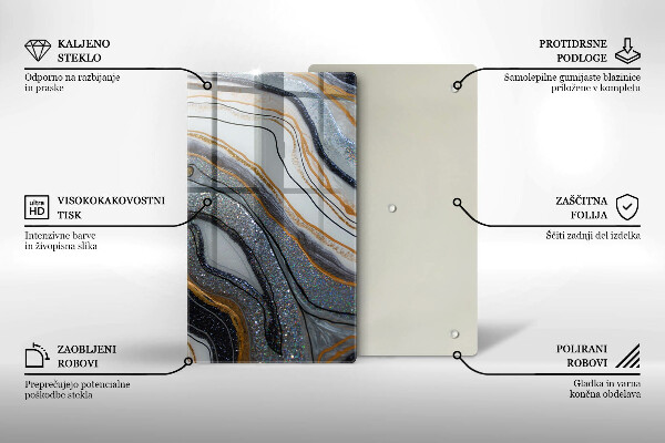 Osłona ściany przy kuchence gazowej skała ze złotem