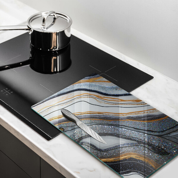 Osłona ściany przy kuchence gazowej skała ze złotem