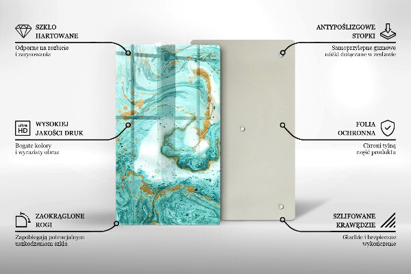 Osłona ściany przy kuchence gazowej Błękitna abstrakcja