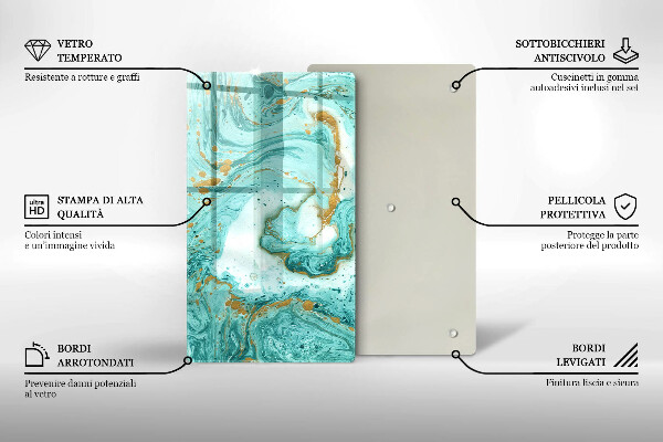 Osłona ściany przy kuchence gazowej Błękitna abstrakcja