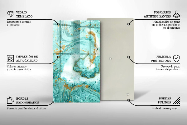 Osłona ściany przy kuchence gazowej Błękitna abstrakcja