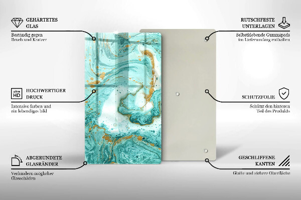 Osłona ściany przy kuchence gazowej Błękitna abstrakcja