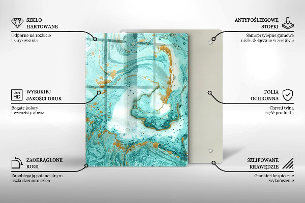 Osłona ściany przy kuchence gazowej Błękitna abstrakcja