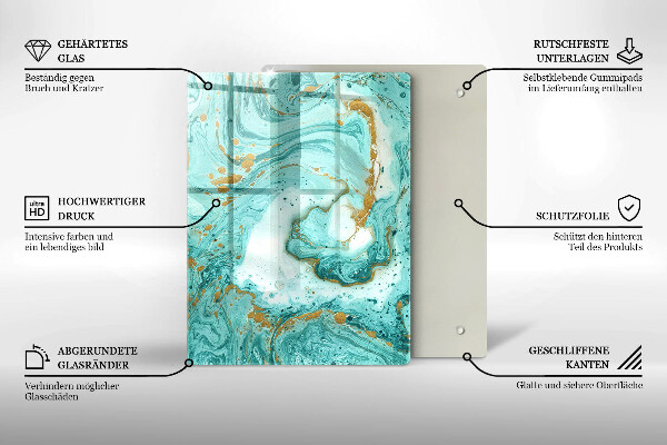 Osłona ściany przy kuchence gazowej Błękitna abstrakcja