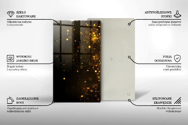 Płyta ochronna na indukcję Złoty brokat