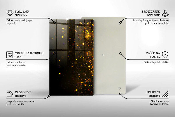 Płyta ochronna na indukcję Złoty brokat