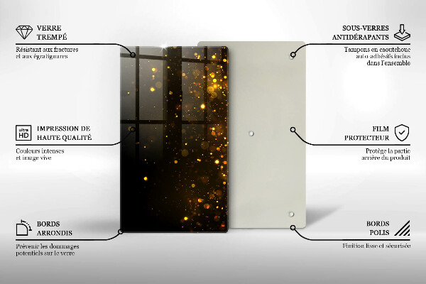 Płyta ochronna na indukcję Złoty brokat