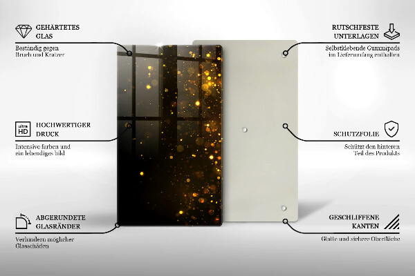 Płyta ochronna na indukcję Złoty brokat