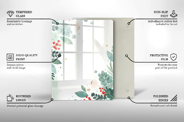 Osłona ściany przy kuchence gazowej Akwarele liście