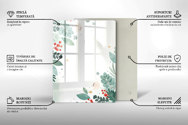 Osłona ściany przy kuchence gazowej Akwarele liście