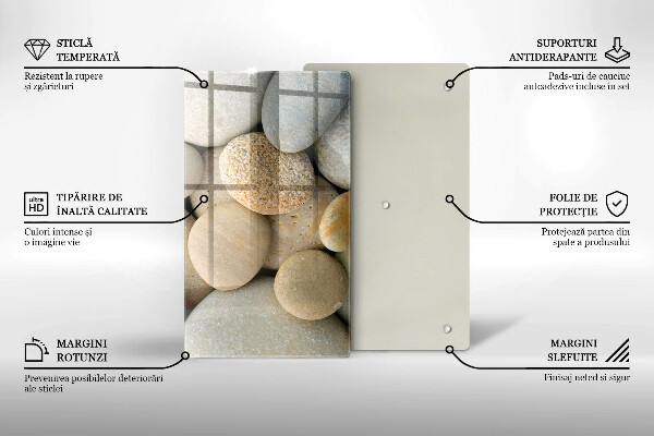 Osłona ściany przy kuchence gazowej Wzór owalne kamienie