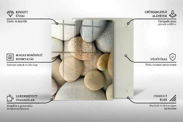 Osłona ściany przy kuchence gazowej Wzór owalne kamienie