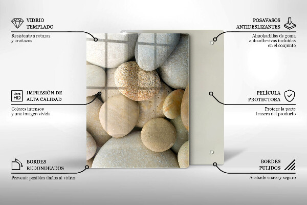 Osłona ściany przy kuchence gazowej Wzór owalne kamienie