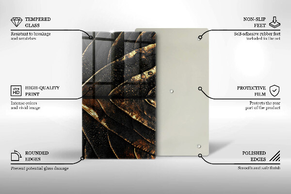 Osłona na ścianę do kuchni Złoty liść