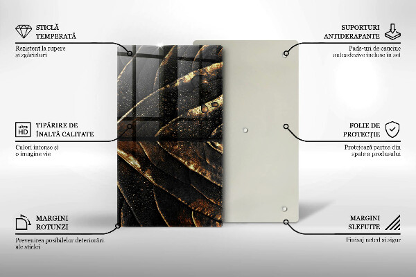 Osłona na ścianę do kuchni Złoty liść