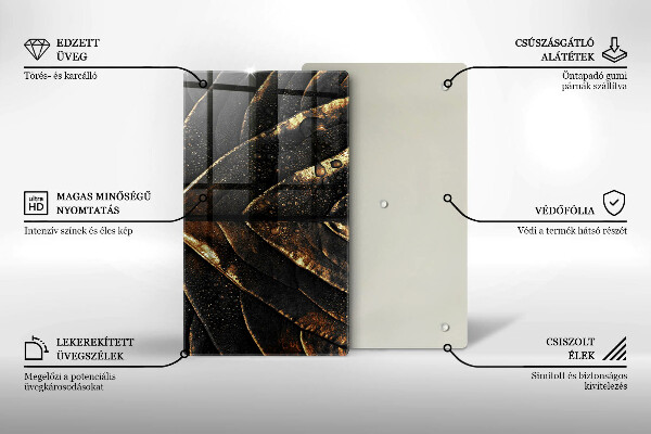 Osłona na ścianę do kuchni Złoty liść