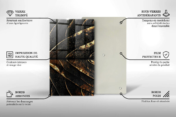 Osłona na ścianę do kuchni Złoty liść