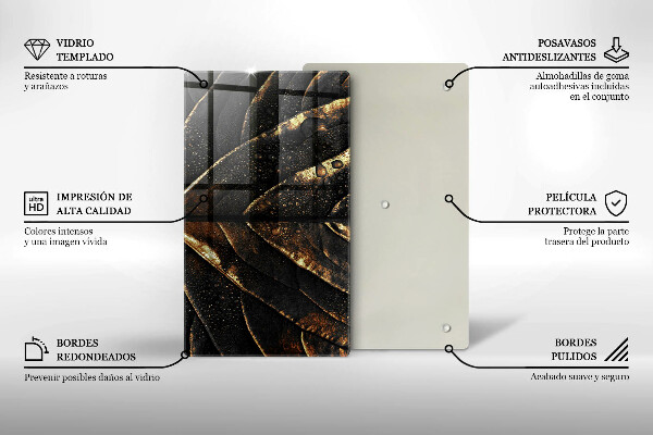 Osłona na ścianę do kuchni Złoty liść