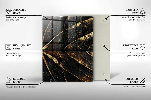 Osłona na ścianę do kuchni Złoty liść