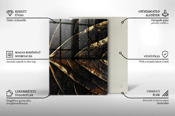 Osłona na ścianę do kuchni Złoty liść