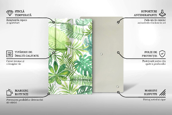 Osłona ściany przy kuchence gazowej Akwarele boho liście