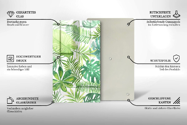 Osłona ściany przy kuchence gazowej Akwarele boho liście