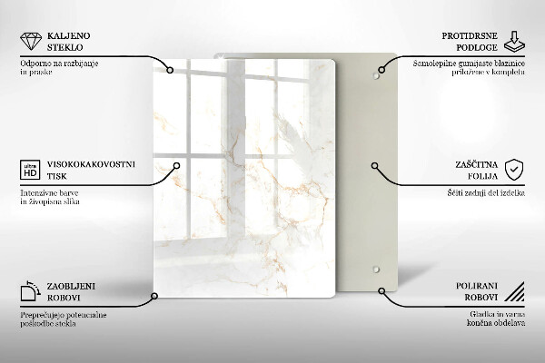 Osłona ściany przy kuchence gazowej Elegancki kamień marmur