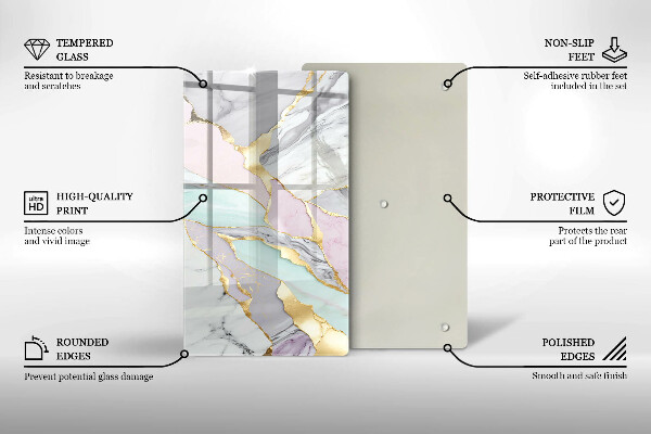 Płyta ochronna na indukcję Pastelowy marmur