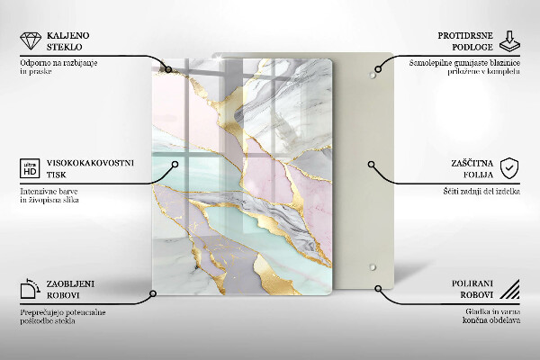 Płyta ochronna na indukcję Pastelowy marmur