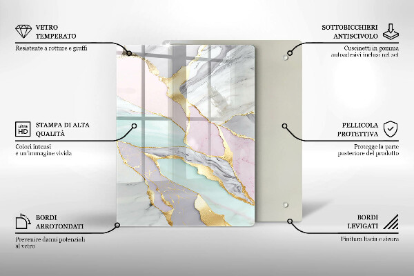 Płyta ochronna na indukcję Pastelowy marmur