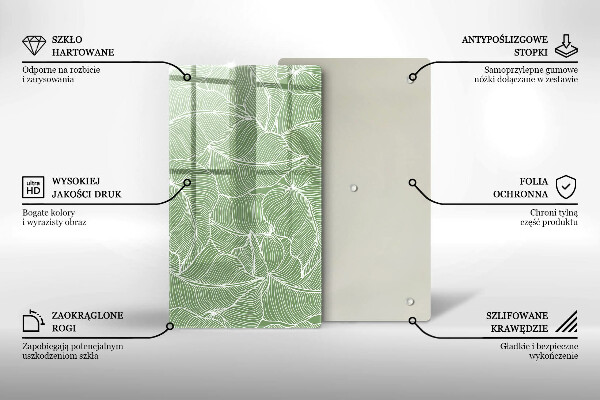 Płyta ochronna na indukcję Linearne liście