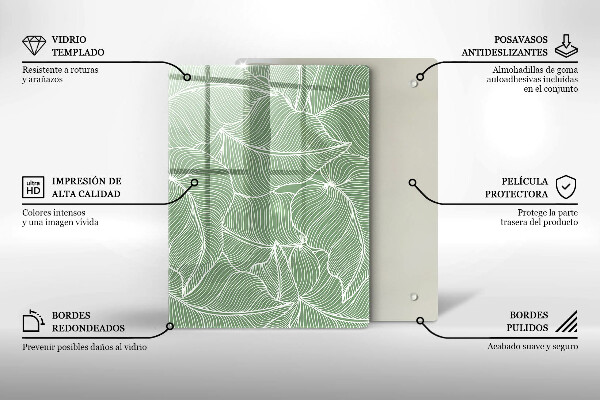 Płyta ochronna na indukcję Linearne liście