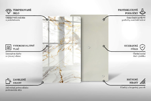 Płyta ochronna na indukcję Jasny marmur ze złotem