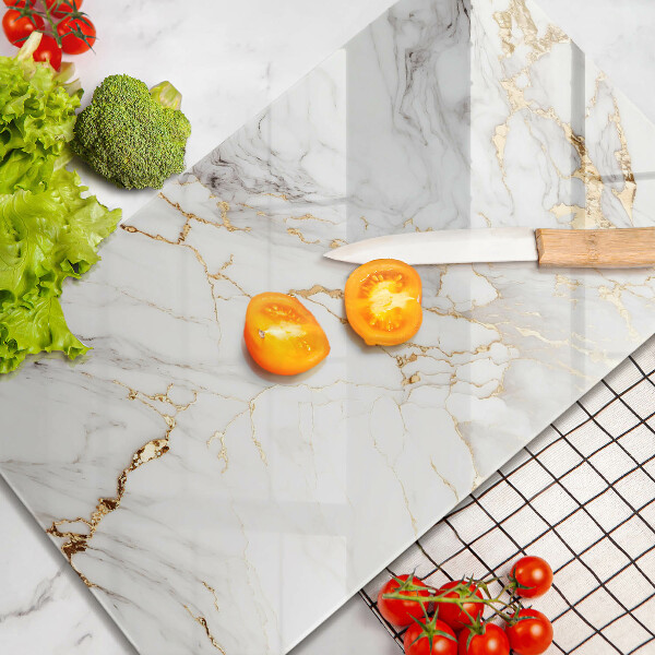 Płyta ochronna na indukcję Jasny marmur ze złotem