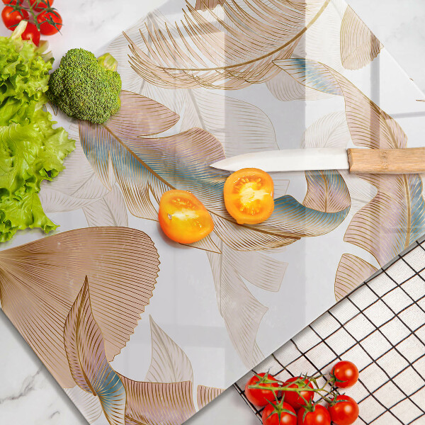 Osłona ściany przy kuchence gazowej Boho pióra i liście