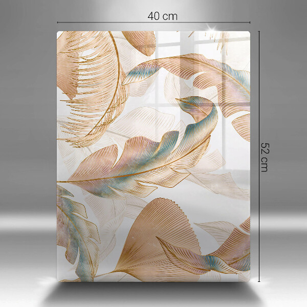 Osłona ściany przy kuchence gazowej Boho pióra i liście