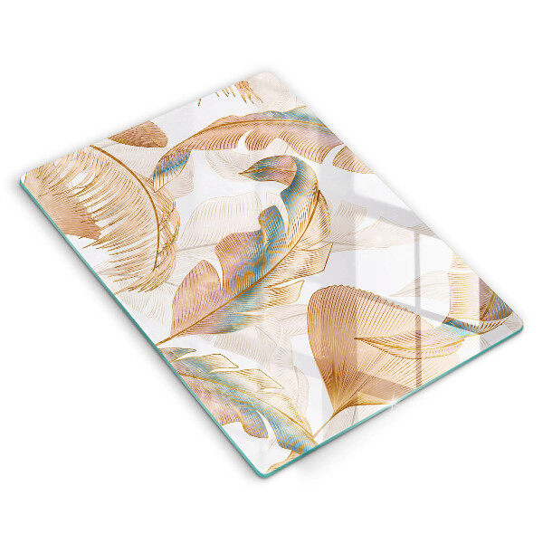 Osłona ściany przy kuchence gazowej Boho pióra i liście