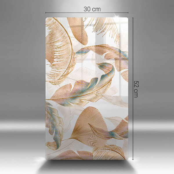 Osłona ściany przy kuchence gazowej Boho pióra i liście