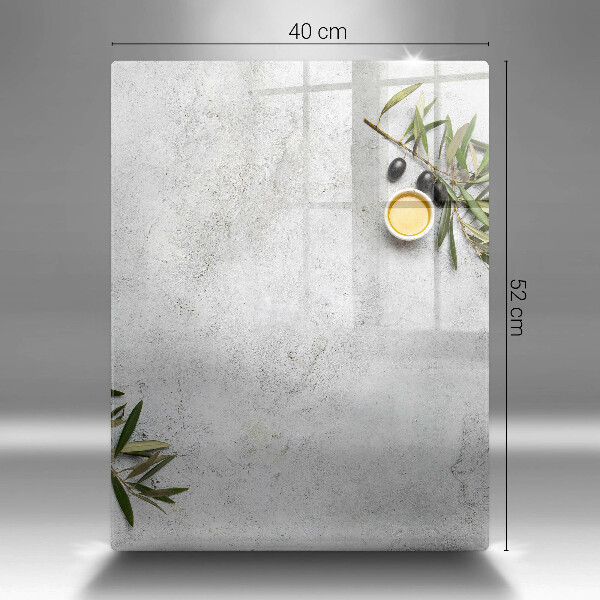 Osłona ściany przy kuchence gazowej Oliwki na betonie