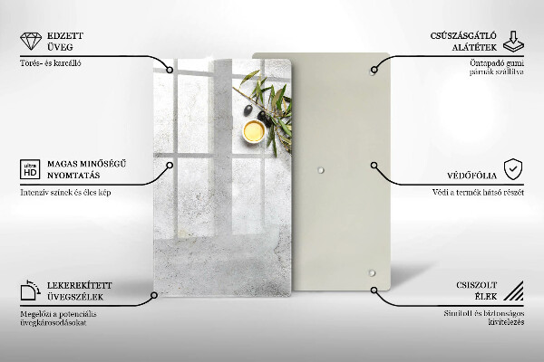 Osłona ściany przy kuchence gazowej Oliwki na betonie